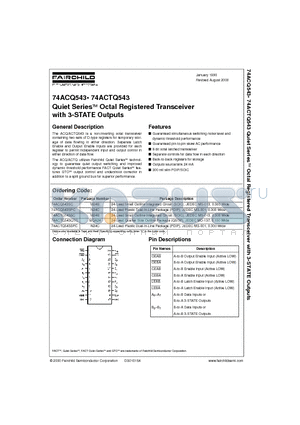 74ACQ543SPC datasheet - Quiet Series Octal Registered Transceiver with 3-STATE Outputs