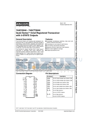 74ACQ544 datasheet - Quiet Series Octal Registered Transceiver with 3-STATE Outputs