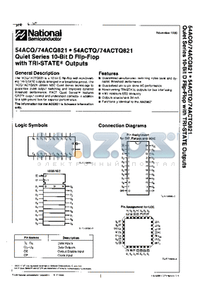 74ACQ821L datasheet - Quiet Series 10-Bit D Flip-Flop with TRI-STATE Outputs