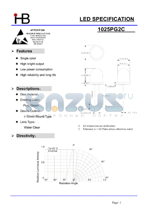 1025PG2C datasheet - LED