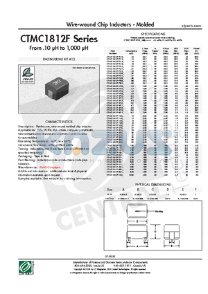 CTMC1812F datasheet - Wire-wound Chip Inductors - Molded