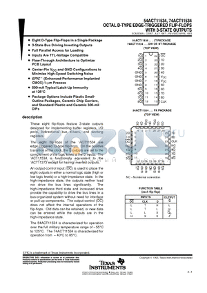 74ACT11534 datasheet - OCTAL D-TYPE EDGE-TRIGGERED FLIP-FLOPS WITH 3-STATE OUTPUTS