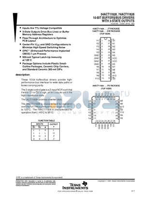 74ACT11828 datasheet - 10-BIT BUFFERS/BUS DRIVERS WITH 3-STATE OUTPUTS