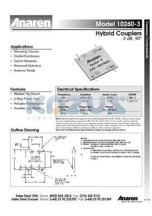 10260-3 datasheet - Hybrid Couplers
