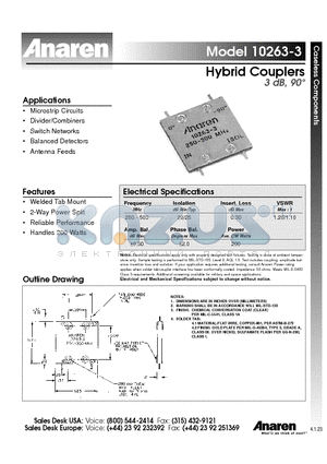 10263-3 datasheet - Hybrid Couplers