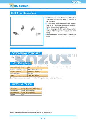 27DS-LP-1.5 datasheet - SMC Type Connectors