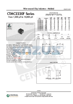 CTMC2220F-182J datasheet - Wire-wound Chip Inductors - Molded