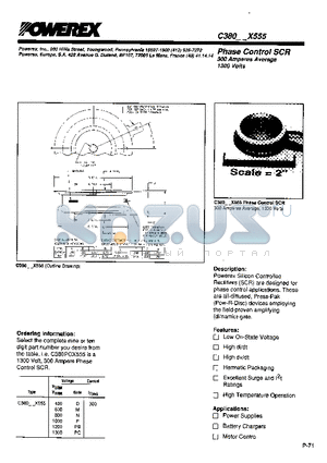 C380NX555 datasheet - Phase Control SCR 300 Amoeres Average 1300 Volts