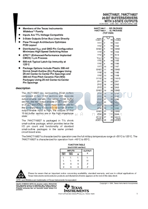 74ACT16827DLG4 datasheet - 20-BIT BUFFERS/DRIVERS WITH 3-STATE OUTPUTS