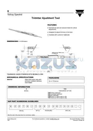 008T000 datasheet - Designed to adjust trimmers of all sizes