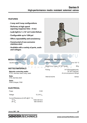 009-0089-900 datasheet - High-performance media resistant soleniod valves