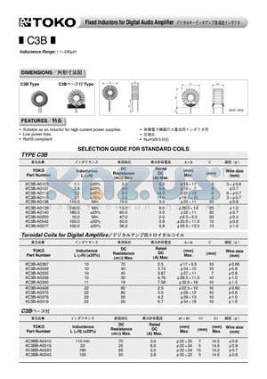 C3B-A0138 datasheet - Fixed Inductors for Digital Audio Amplifier