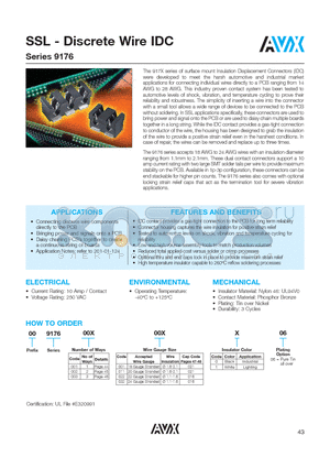 009176001032106 datasheet - SSL - Discrete Wire IDC