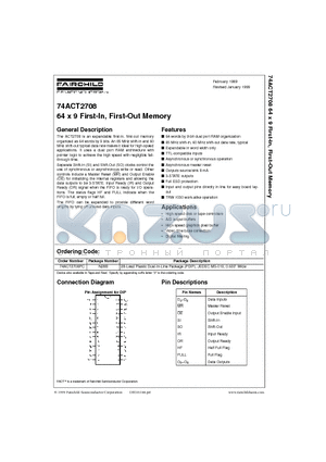 74ACT2708 datasheet - 64 x 9 First-In, First-Out Memory