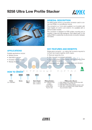 009258008004061 datasheet - 9258 Ultra Low Profile Stacker