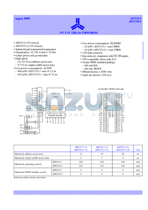 AS7C3513 datasheet - 5V/3.3V 32K x 6 CMOS SRAM