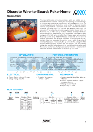 009276002021106 datasheet - Discrete Wire-to-Board; Poke-Home