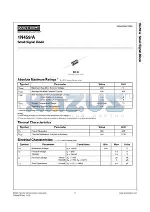 1N459 datasheet - Small Signal Diode