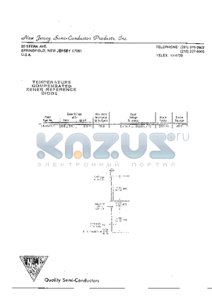 1N4611 datasheet - TEMPERATURE COMPENSATED ZENER REFERENCE DIODE