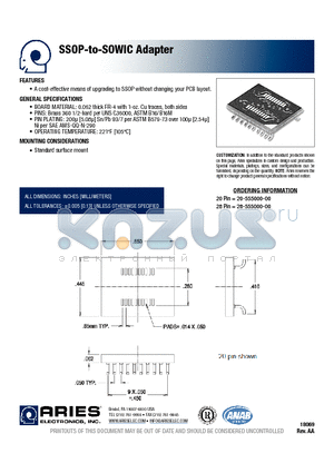 28-555000-00 datasheet - SSOP-to-SOWIC Adapter