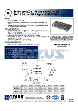 28-650000-11-RC datasheet - SOIC & SOJ-to-DIP Adapter RoHS/WEEE-Compliant