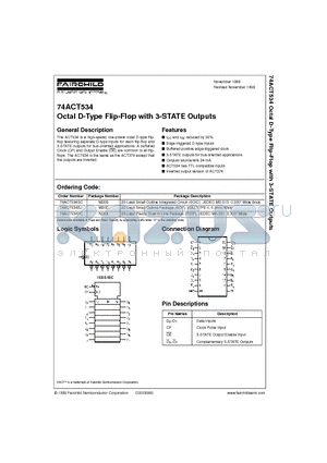 74ACT534PC datasheet - Octal D-Type Flip-Flop with 3-STATE Outputs