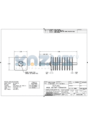 28-7606 datasheet - OUTLINE, WR28 300 WATT TERMINATION