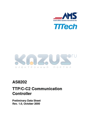 AS8202 datasheet - TTP/C-C2 Communication Controller