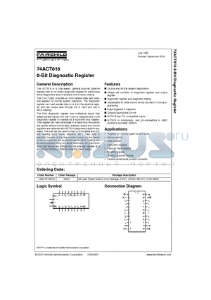74ACT818 datasheet - 8-Bit Diagnostic Register