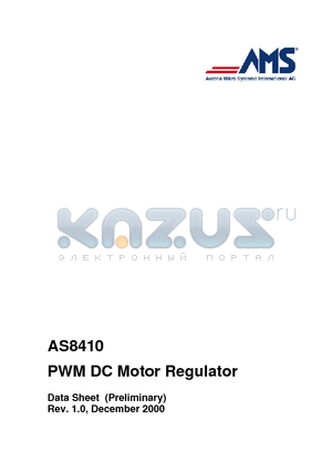 AS8410 datasheet - PWM DC Motor Regulator