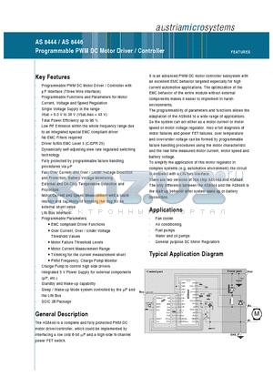 AS8446 datasheet - Programmable PWM DC Motor Driver / Controller