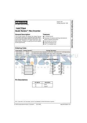 74ACTQ04SC datasheet - Quiet Series  Hex Inverter