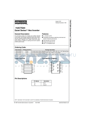 74ACTQ04PC datasheet - Quiet Series  Hex Inverter