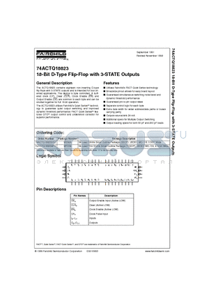 74ACTQ18823MTD datasheet - 18-Bit D-Type Flip-Flop with 3-STATE Outputs