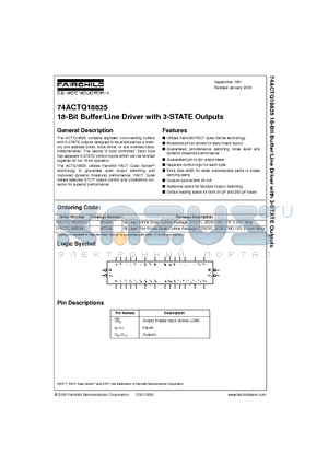 74ACTQ18825SSC datasheet - 18-Bit Buffer/Line Driver with 3-STATE Outputs