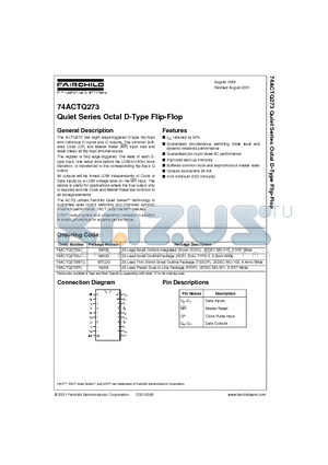 74ACTQ273 datasheet - Quiet Series Octal D-Type Flip-Flop