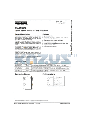 74ACTQ273MTC datasheet - Quiet Series Octal D-Type Flip-Flop