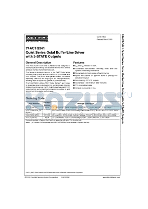 74ACTQ541PC datasheet - Quiet Series Octal Buffer/Line Driver with 3-STATE Outputs