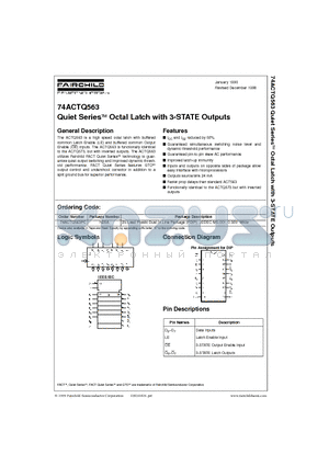 74ACTQ563PC datasheet - Quiet Series Octal Latch with 3-STATE Outputs