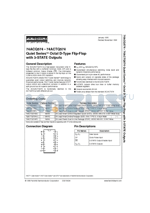 74ACTQ574SJ datasheet - Quiet Series Octal D-Type Flip-Flop with 3-STATE Outputs