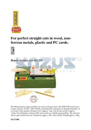 28020 datasheet - For perfect straight cuts in wood, non-ferrous metals, plastic and PC cards