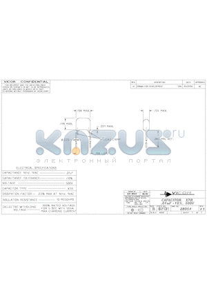 28054-1 datasheet - CAPACITOR, X7R .01uF -10%, 500V