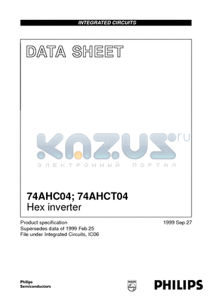 74AHC04 datasheet - Hex inverter