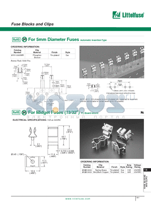 01050003 datasheet - Fuse Blocks and Clips