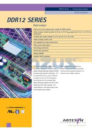 DDR12-25D08-AJ datasheet - Tracking Dual Output DC-DC Converters