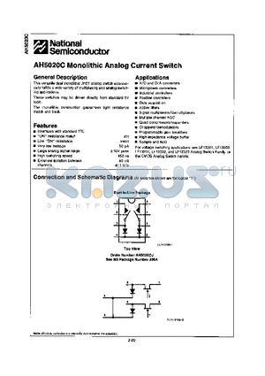 AH5020C datasheet - monolithic analog current switch