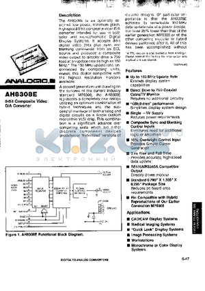 AH8308E datasheet - 8-bit composite video d/a converter