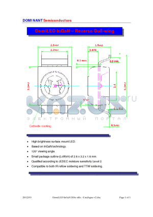 DDT-CRS-S2 datasheet - LED InGaN - Reverse Gull-wing