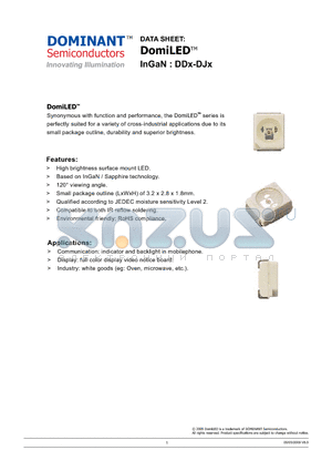 DDT-DJS-UV2-1 datasheet - High brightness surface mount LED