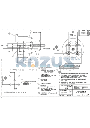 10302 datasheet - COAXIAL CONNECTOR 50 OHM SNAP ON TYPE